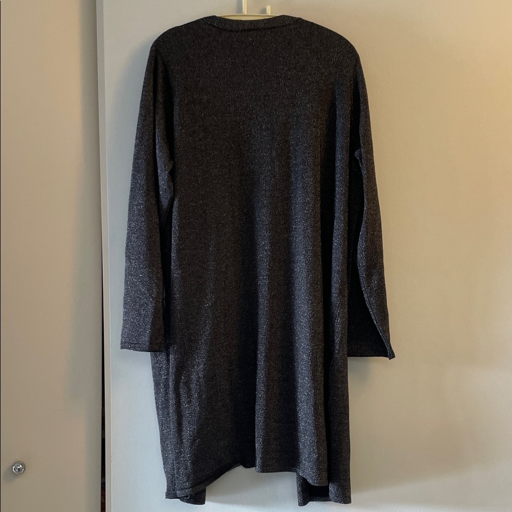 Tahari Black/Silver Shimmer Kimono Cardigan - Picture 7 of 14